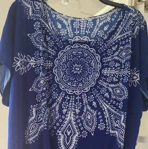 Blue and White blouse